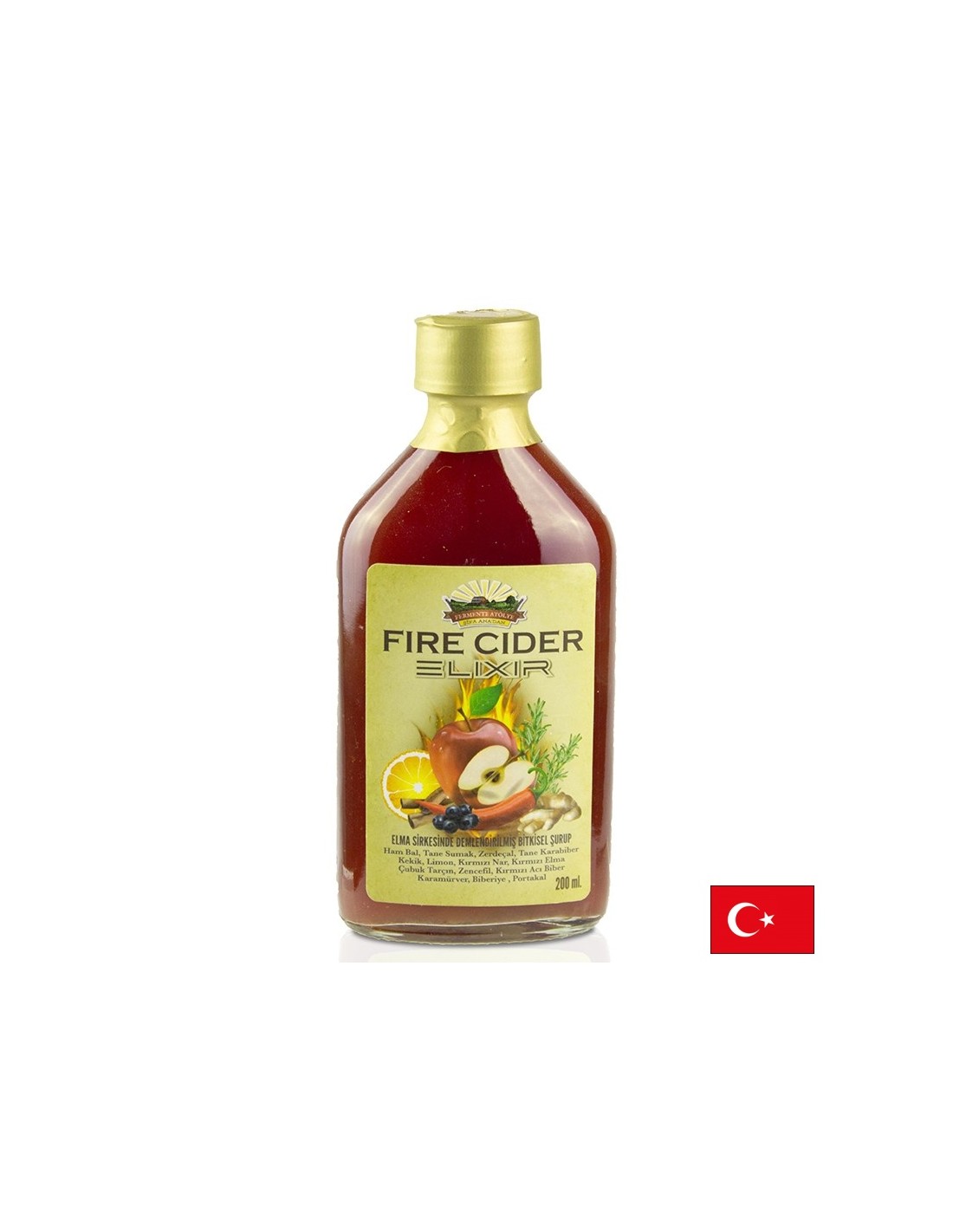 Натурален билков сироп с ябълков оцет и пчелен мед - Силен имунитет и добро храносмилане, 200 ml, 10 дози - Feel You