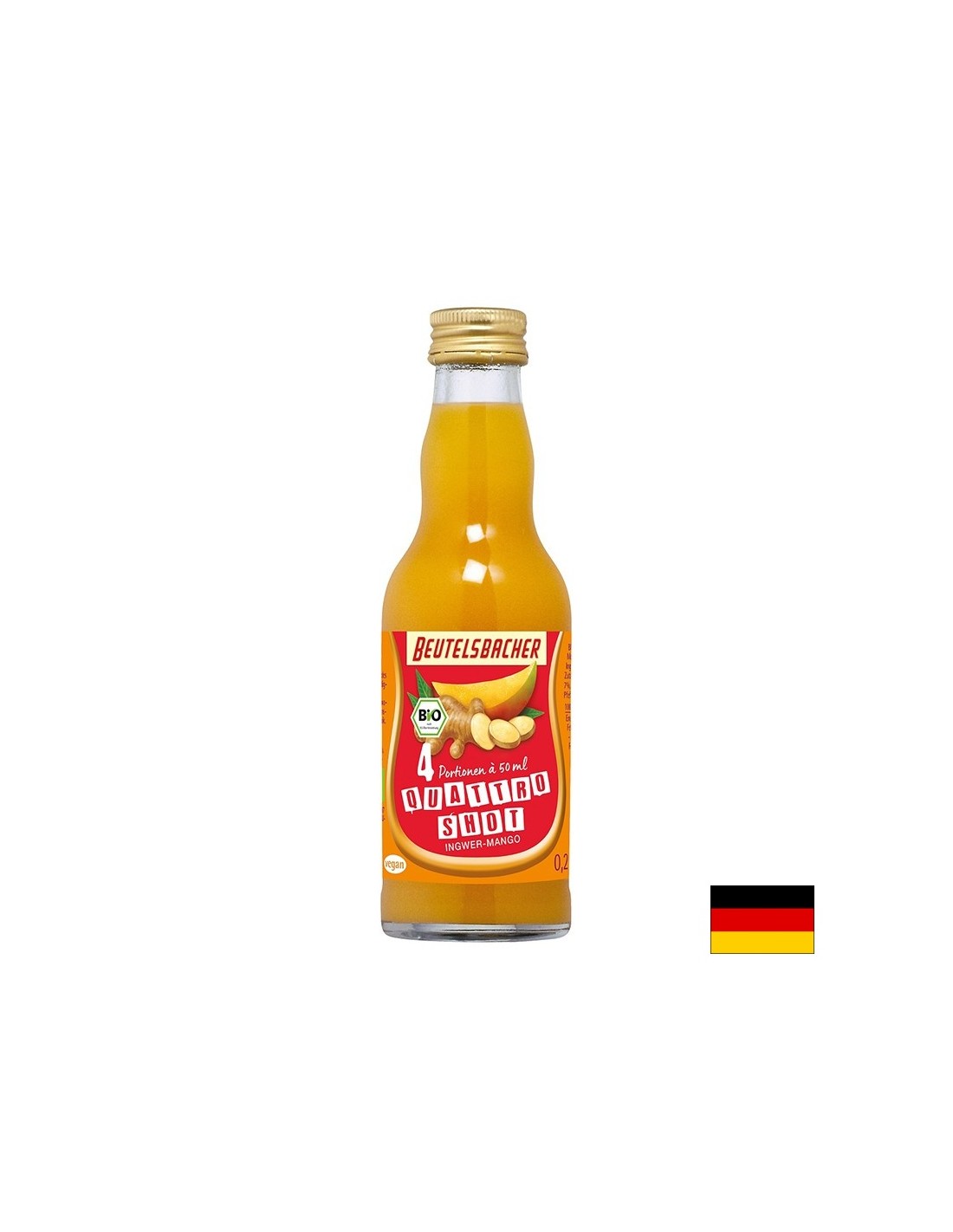 Плодов шот с манго и джинджифил, БИО, 200 ml - Feel You
