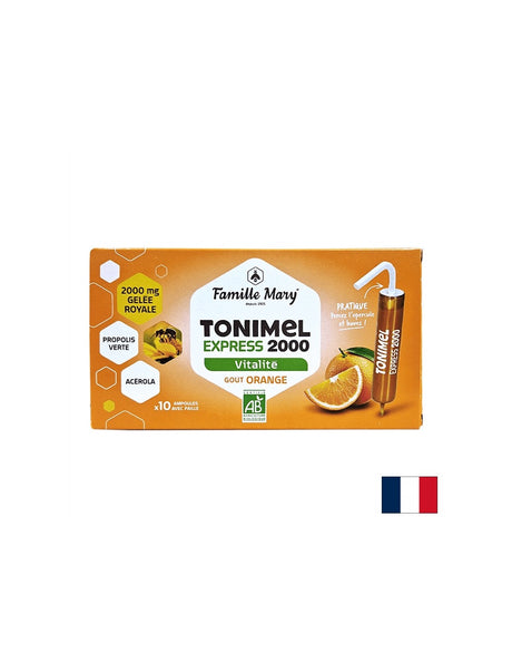 Ампули за тонус, енергия и имунитет (с пчелно млечице 2000 mg), БИО, 10 ампули за пиене, с вкус на портокал - Feel You