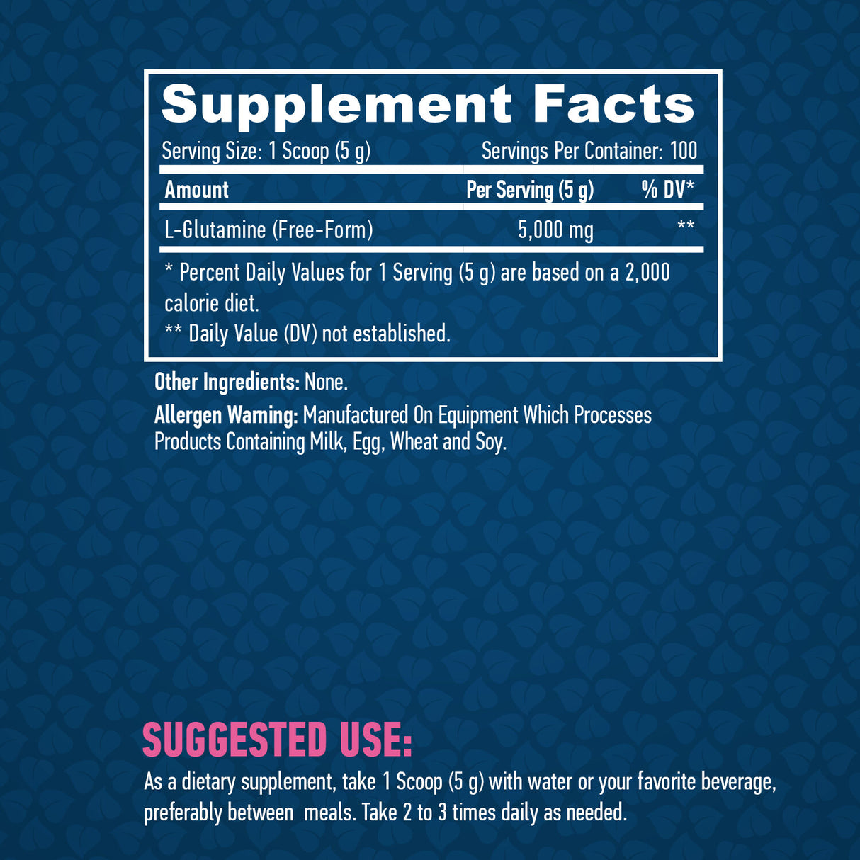Sports 100% Pure L-Glutamine - 0.500 kg - Feel You