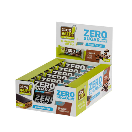 RiceUP! ZERO SUGAR - Флапджак бар - 12 x 70g - Nutra Best Bulgaria