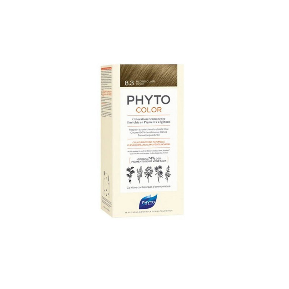Phyto, Phytocolor, Permanent Hair Dye, 8.3 Light Golden Blonde, 112 ml