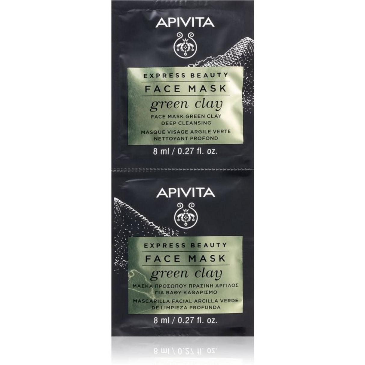 Set, Apivita, Green Clay, Cleansing & Purifying, Clay Mask, 2 pcs, 8 ml