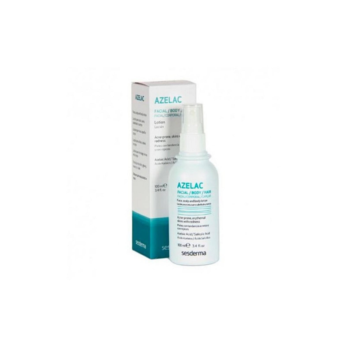 Sesderma, Azelac, Soothing & Anti-Redness, Day & Night, Lotion, For Face, For Scalp & For Body, 100 ml