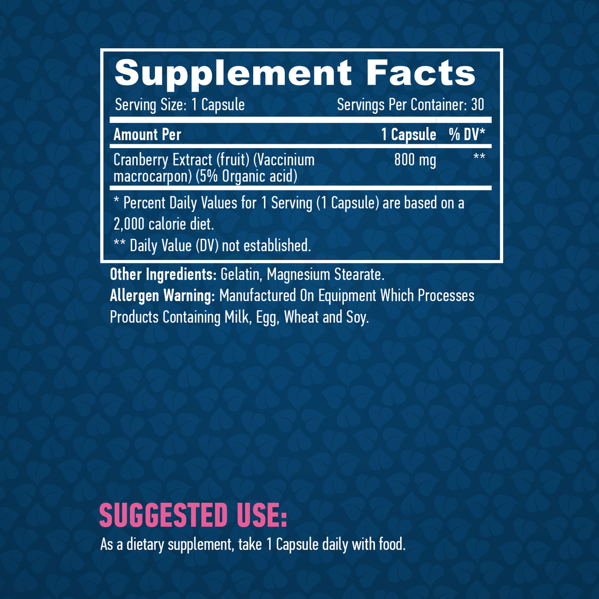 Cranberry Fruit Extract / 30 Caps