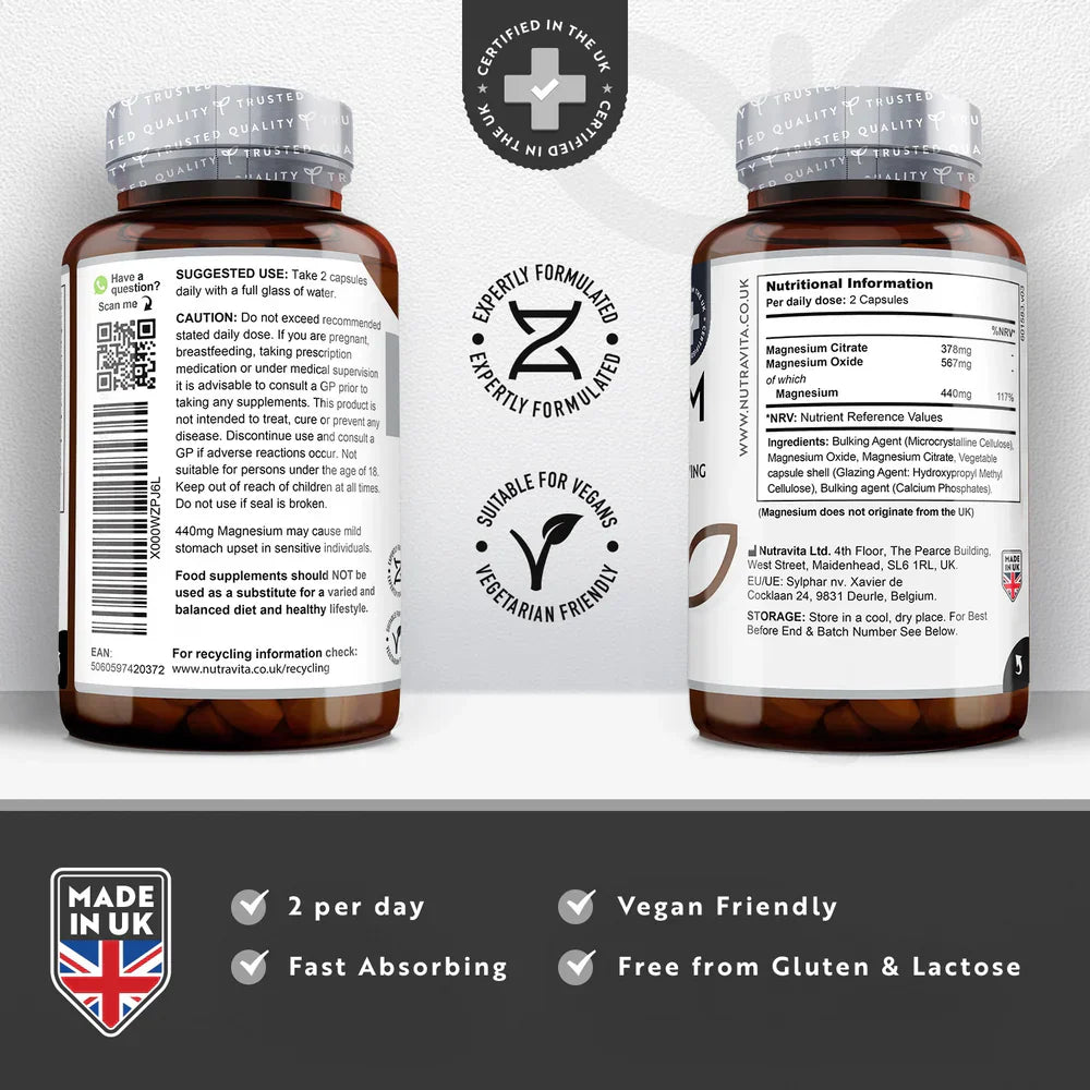 Магнезий 220 мг (двукомпонентен) - 180 капсули - Feel You