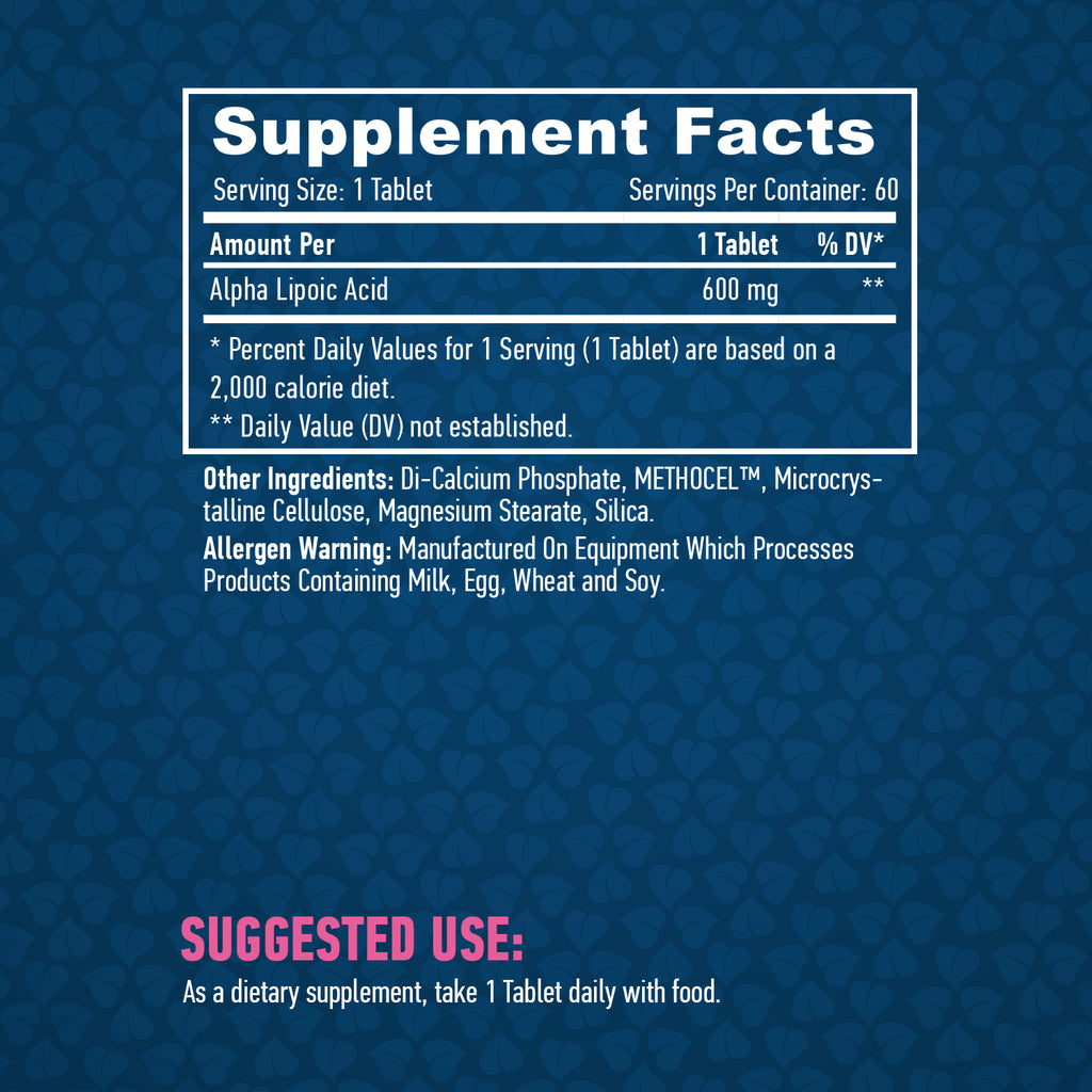 Time Release Alpha Lipoic Acid 600mg. / 60 tabs. - Feel You
