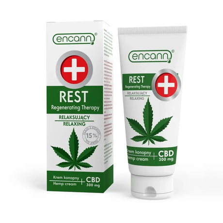 Релаксиращ крем със силно овлажняващ ефект с СБД 15% в 150 мл опаковка Encann Rest - Feel You