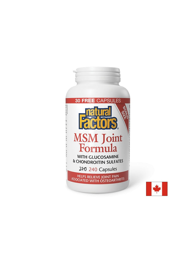 МСМ формула за стави (с глюкозамиин и хондроитин сулфат), 240 капсули Natural Factors - Feel You