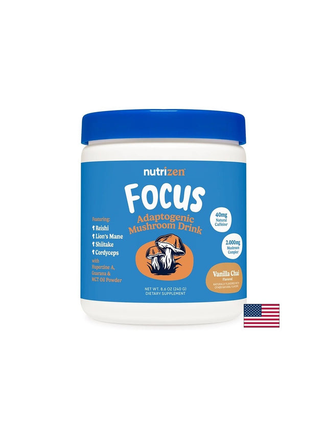 Рейши + Лъвска грива + Гуарана – Концентрация и психическа издръжливост, 240 g прах с вкус на ванилия и подправки - Feel You