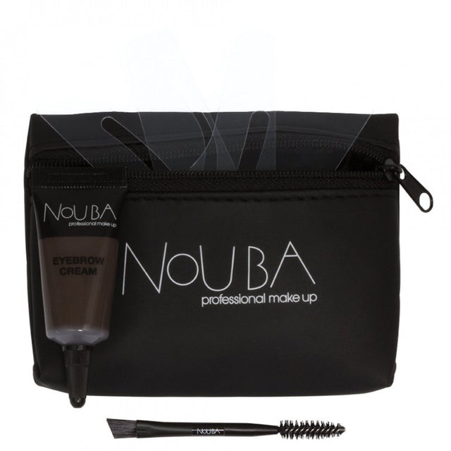 25 Set Nouba: Nouba, Eyebrow Brush + Nouba, Eyebrow Gel, 7 ml + Textile Makeup Bag, Black - Feel You