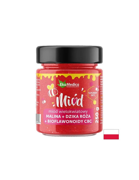 Пчелен мед с малина, шипка и биофлавоноиди – За имунитет, 250 g - Feel You