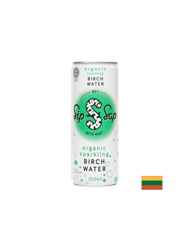 Детоксикация и тонус - Био брезов сок с вкус на мента (газиран), 250 ml - Feel You