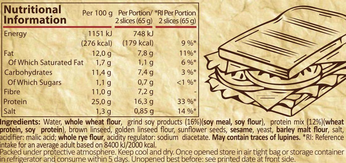 Протеинов хляб за сандвичи - 260 g - Feel You