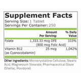 FOLIC ACID - 800 mcg + B-12 - 250 таблетки