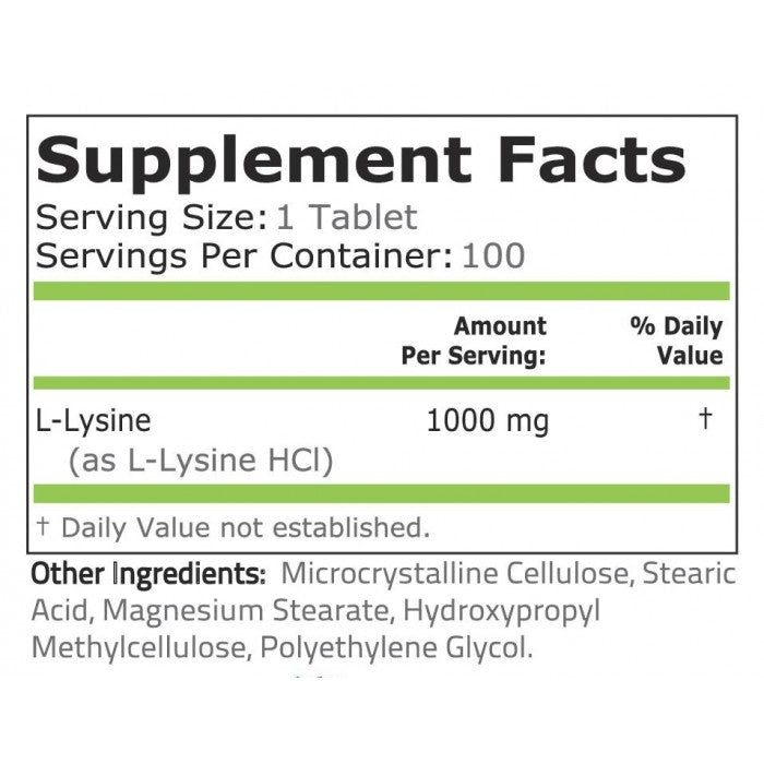 L-LYSINE 1000 mg - 100 таблетки
