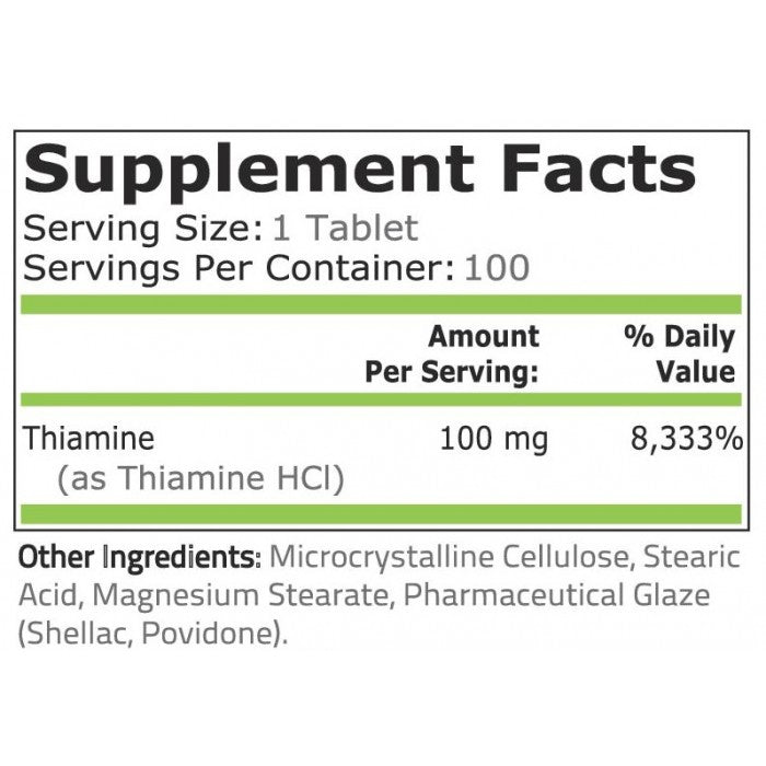 VITAMIN B-1 (Thiamine) - 100 mg - 100 таблетки