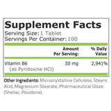 VITAMIN B-6 (Pyridoxine) - 50 mg - 100 таблетки