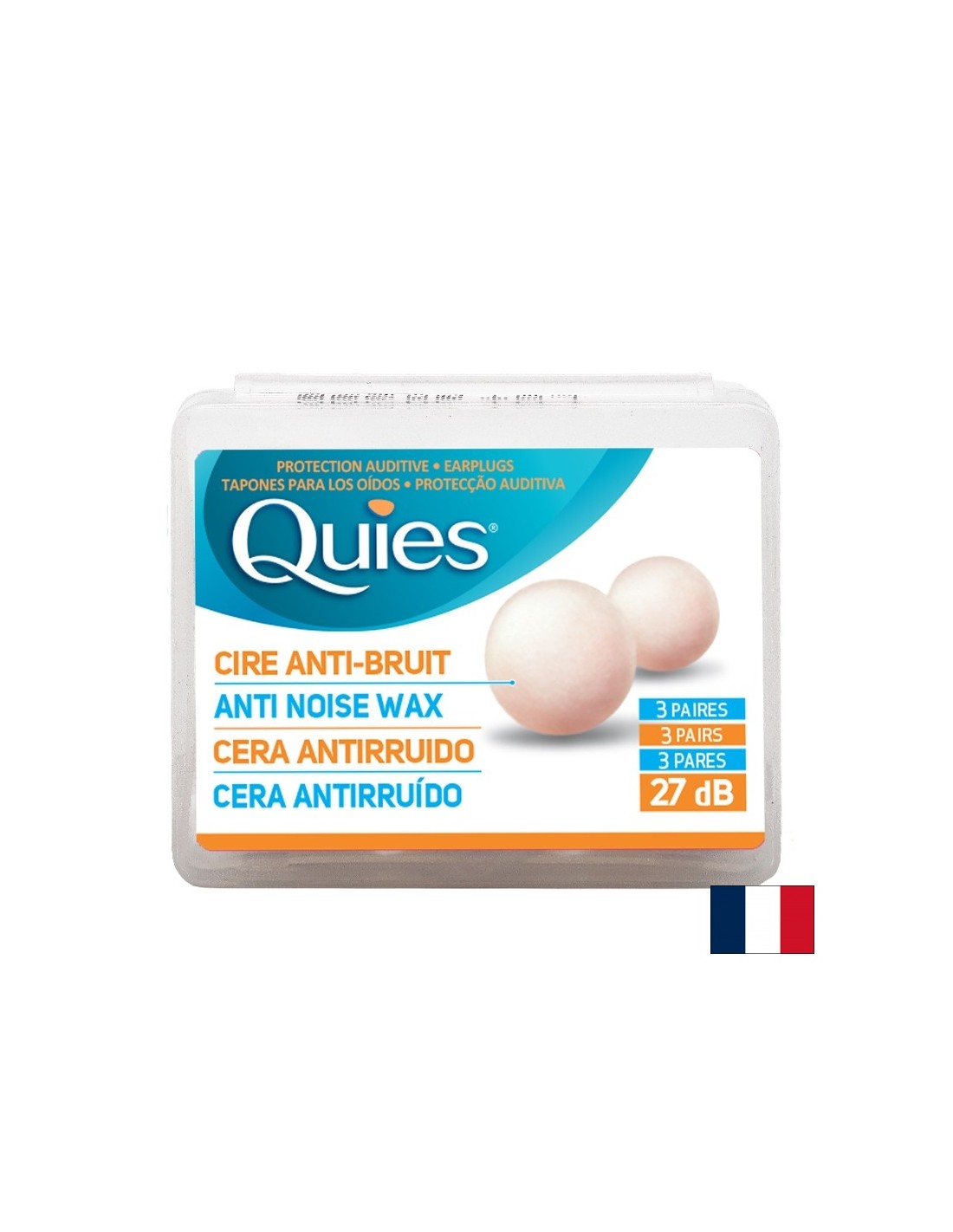 Восъчни тапи за уши (кръгли) 27 dB за еднократна употреба, за възрастни, 3 чифта - Feel You