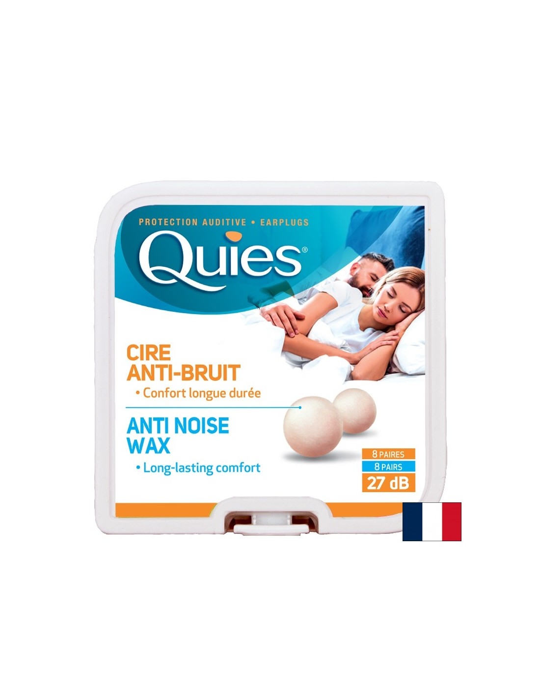 Восъчни тапи за уши (кръгли) 27 dB за еднократна употреба за възрастни, 8 чифта - Feel You