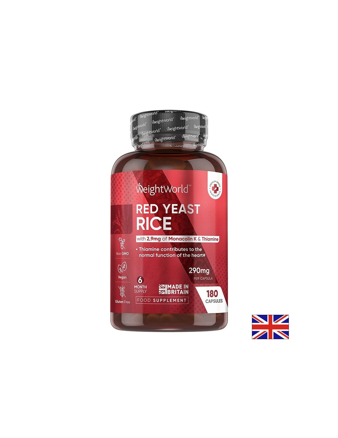 Червен ориз 290 mg + Коензим Q10 10 mg Холестерол и сърдечно здраве 180 капсули - Feel You