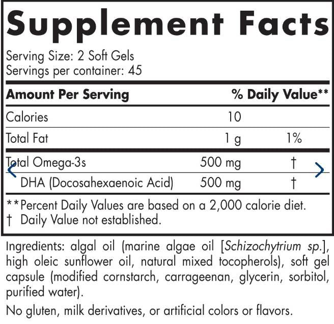 Algae DHA 500 mg - 60 Гел капсули - Feel You