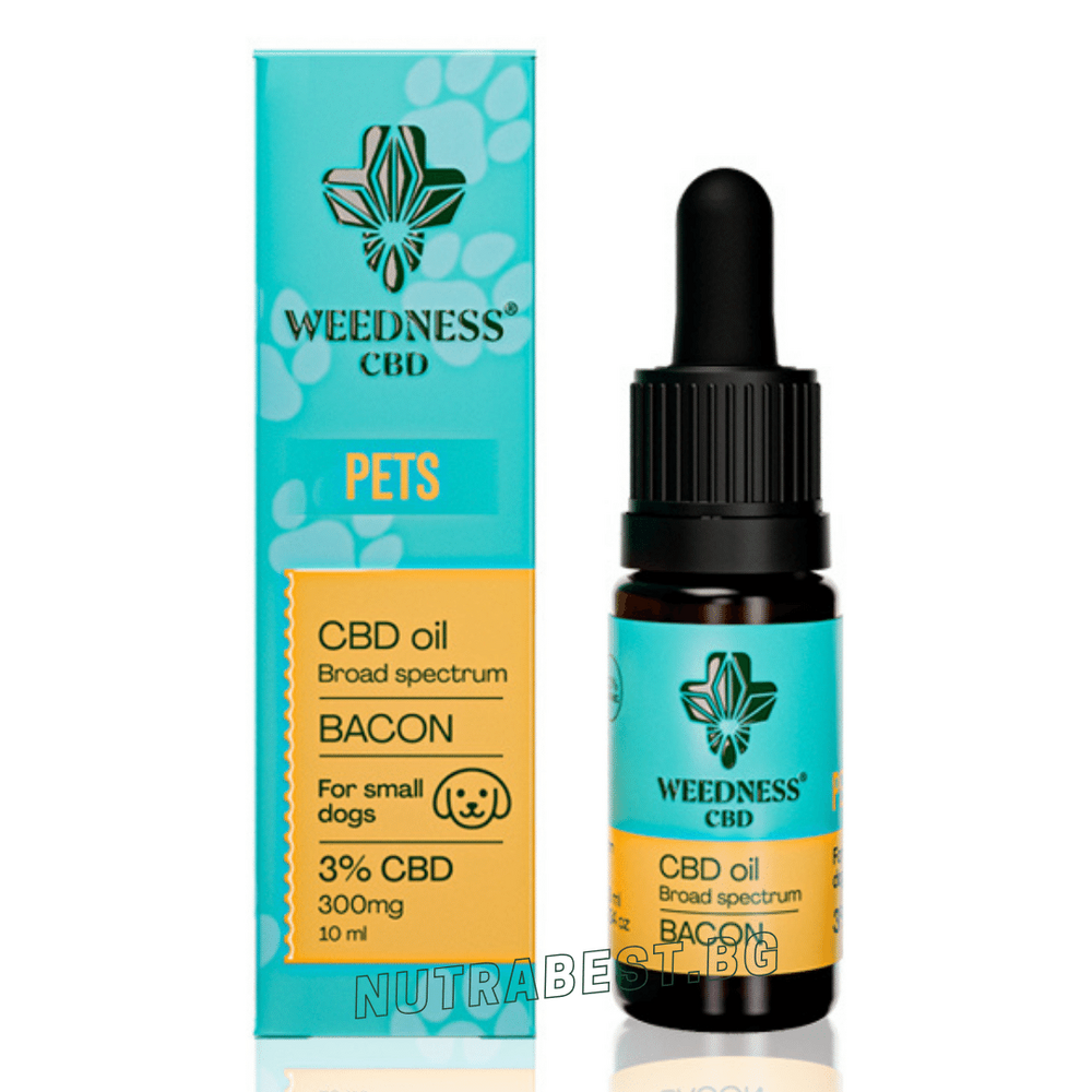 СБД масло 3% Широк спектър за малки кучета | Бекон (10 мл)  Weedness СБД - Feel You