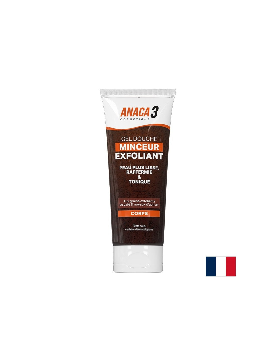 Ексфолиращ душ-гел срещу целулит и стрии Анака3 - С прах от семена на кайсия, 220 ml - Feel You