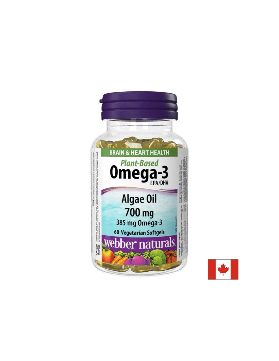 Омега-3 (веган) – За ясна мисъл, памет и сърдечна функция, 385 mg, 60 капсули - Feel You
