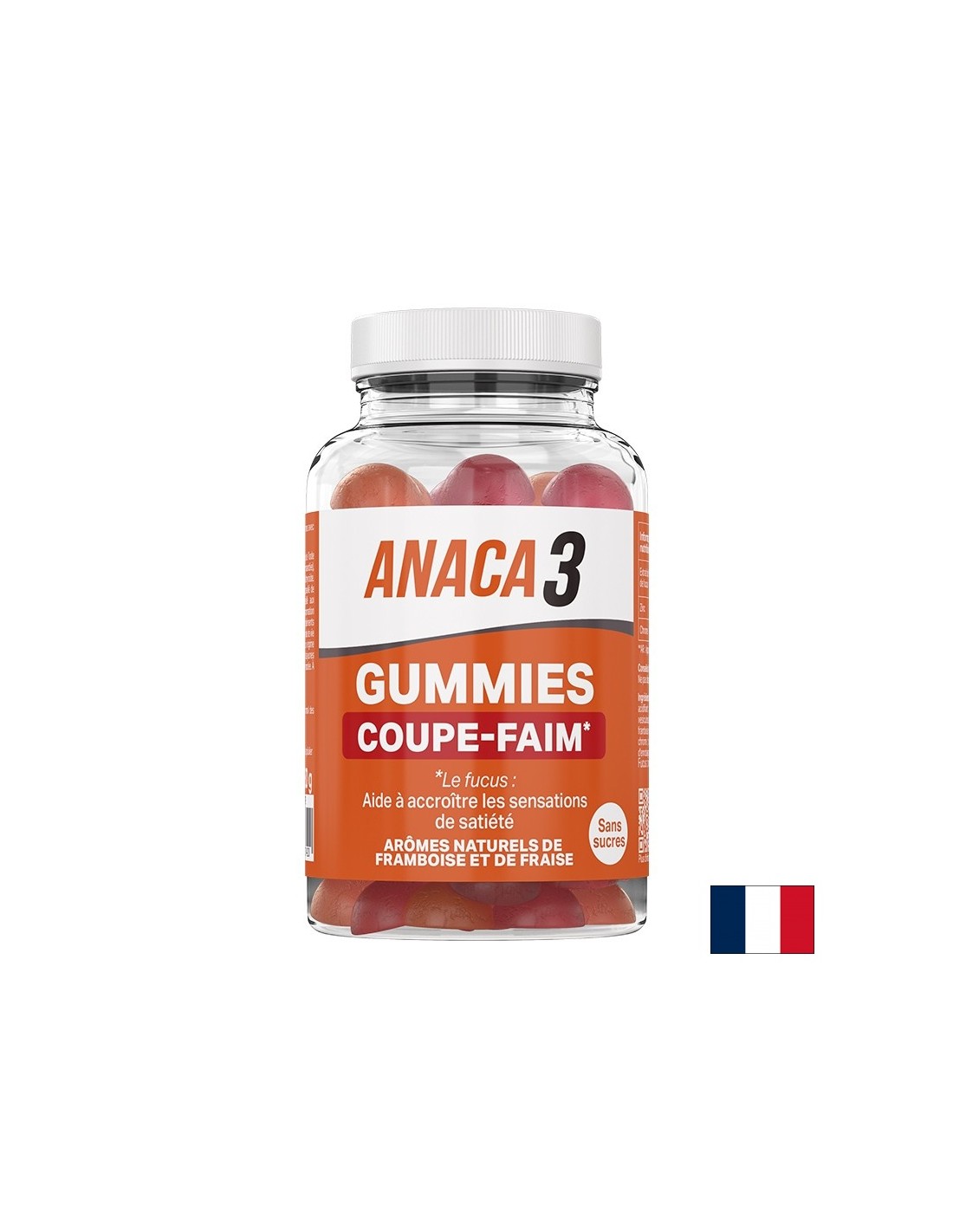 Формула за контрол на апетита Анака3 - С фукус, хром и цинк, 60 желирани таблетки с вкус на ягода и малина - Feel You