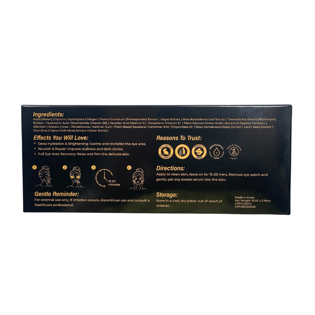 Регенерираща маска с хайвер, колаген и пептиди за около очите – 3 броя - Feel You