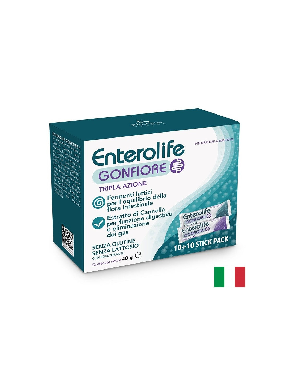 Пробиотици 3 млрд. CFU + Храносмилателни ензими (DigeZyme®) 50 mg и Канела 100 mg – Enterolife DUO, 10+10 сашета - Feel You