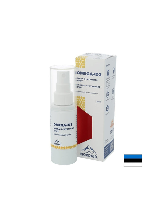Омега-3 EPA & DHA + витамин D3 1000 IU - Силен имунитет и здрави кости и зъби - Спрей за уста, 30 ml, 200 впръсквания - Feel You