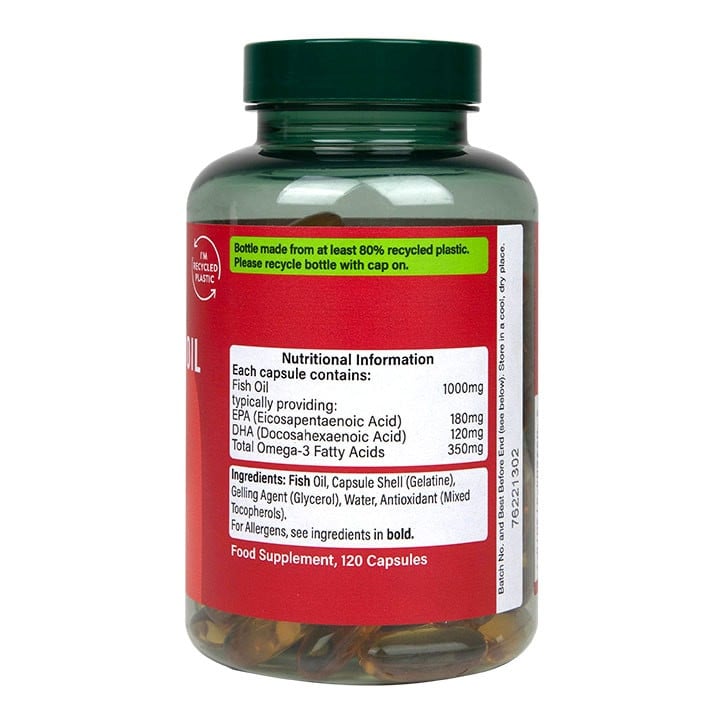 Омега-3 концентрирано рибено масло (Omega 3 Fish Oil) 1000mg 120 капсули, H&B - Feel You