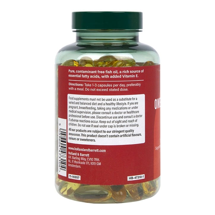 Омега-3 концентрирано рибено масло (Omega 3 Fish Oil) 1200mg 120 капсули, H&B - Feel You