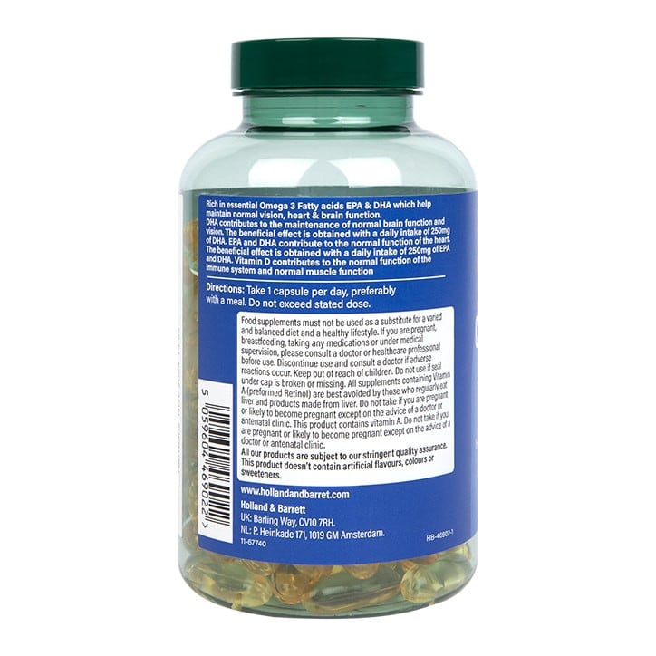 Омега-3 рибено масло от черен дроб на треска (Pure Cod Liver Oil) 1000мг 120 капсули, H&B - Feel You