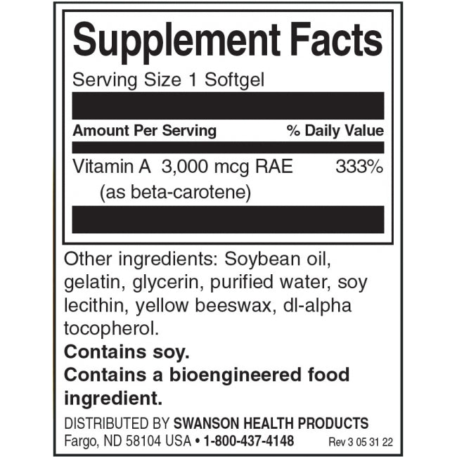 Бета-каротин (Витамин А) - 3 мг - Feel You