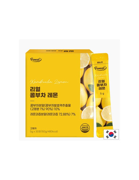 Ферментирала комбуча с лимон – освежаваща напитка - Пробиотична подкрепа и енергия, 30 сашета - Feel You