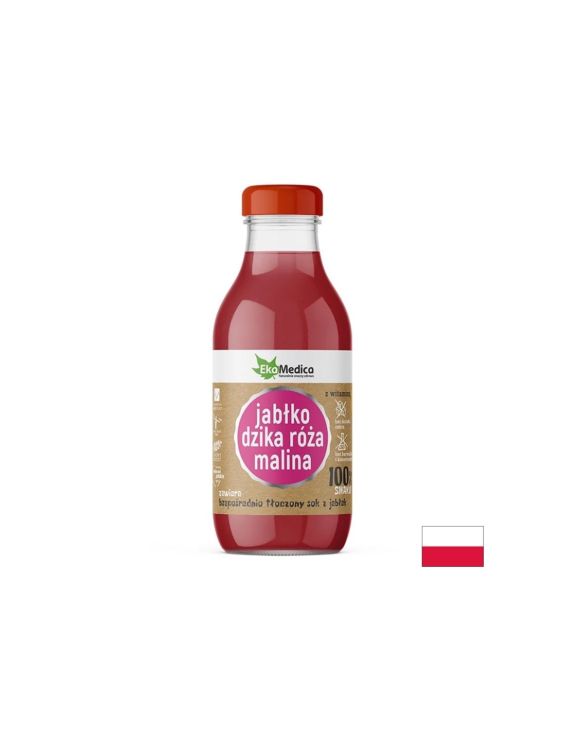 Ябълка + Шипка + Малина + Витамин С – Натурална подкрепа за имунитета, сок 300 ml - Feel You