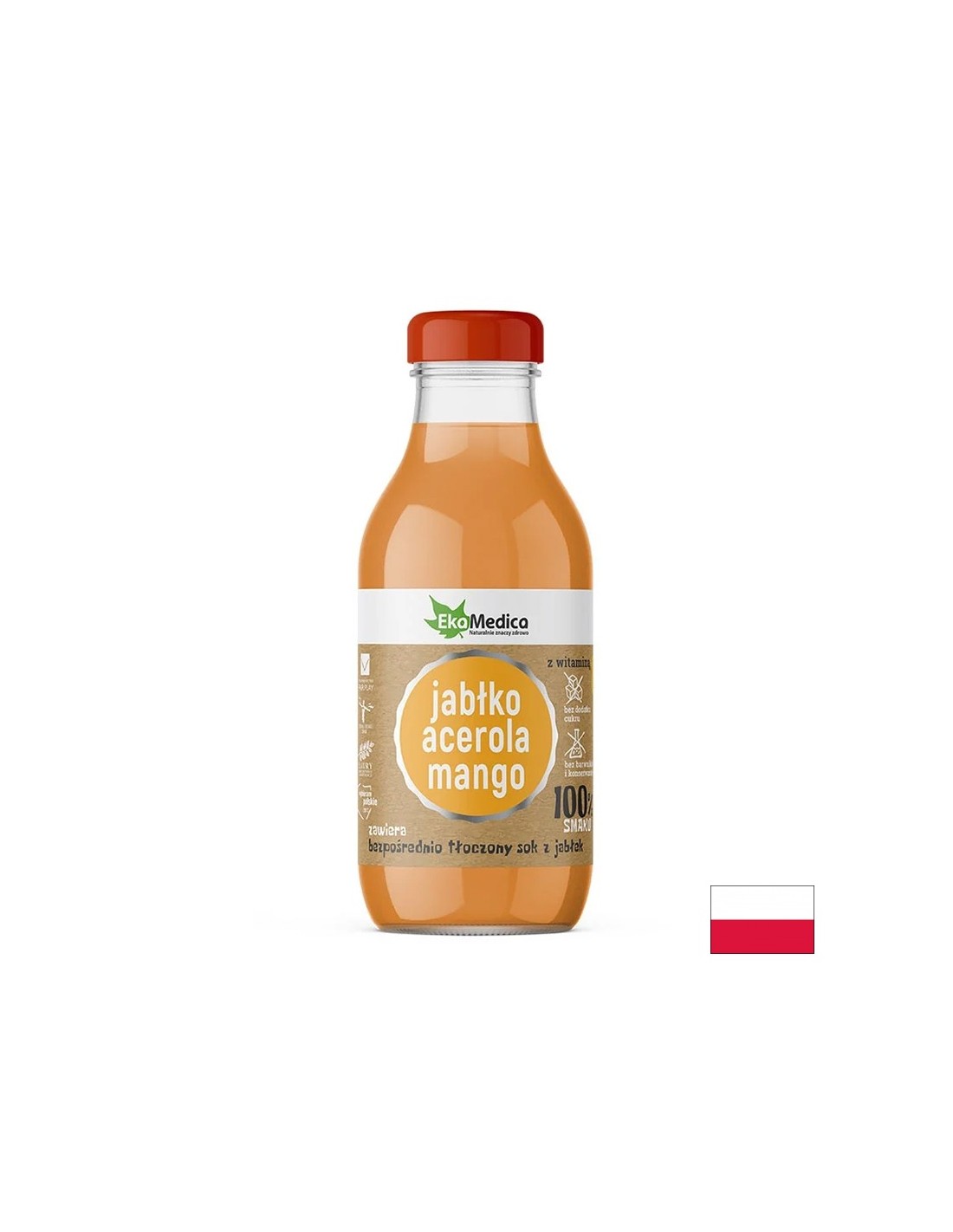 Ябълка + Ацерола + Манго – Силен имунитет и тонус, сок 300 ml - Feel You