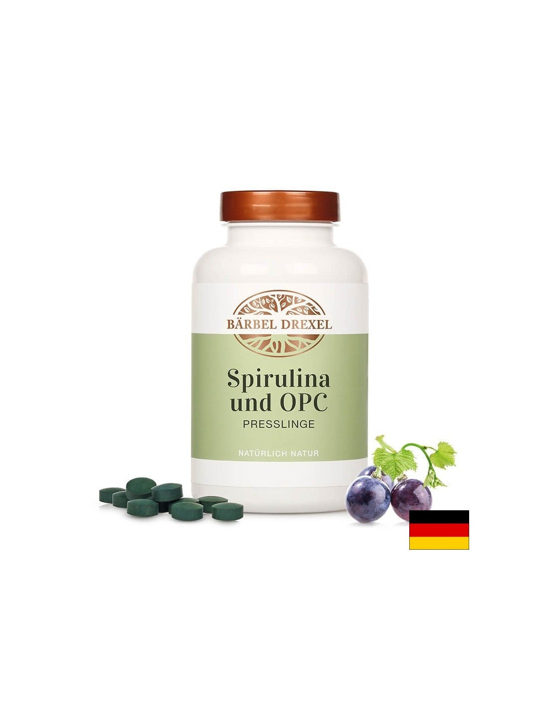 Спирулина и олигомерни проантоцианидини - Антиоксидант, имуноукрепващо и енергизиращо средство, 360 таблетки Bärbel Drexel - Feel You