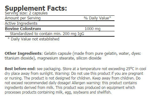 Colostrum 1000mg. / 100 Caps.