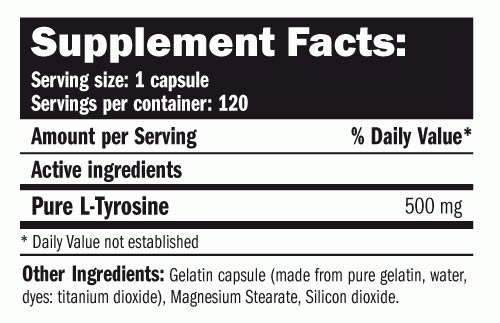 Tyrosine 120 Caps.