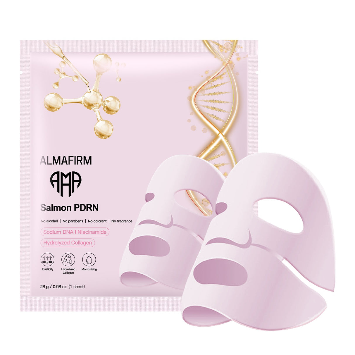 Корейска маска за лице с ДНК от сьомга, пептиди, колаген, пантенол и ниацинамид - 4 броя в кутия - Feel You