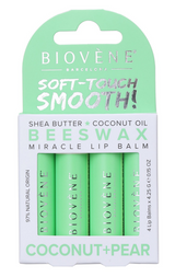 Балсам за устни с пчелен восък - кокос и круша – интензивна грижа - 4 броя - Feel You