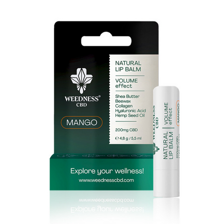 НАТУРАЛЕН БАЛСАМ ЗА УСТНИ ПРИДАВАЩ ОБЕМ С 4% СБД (МАНГО) - Feel You