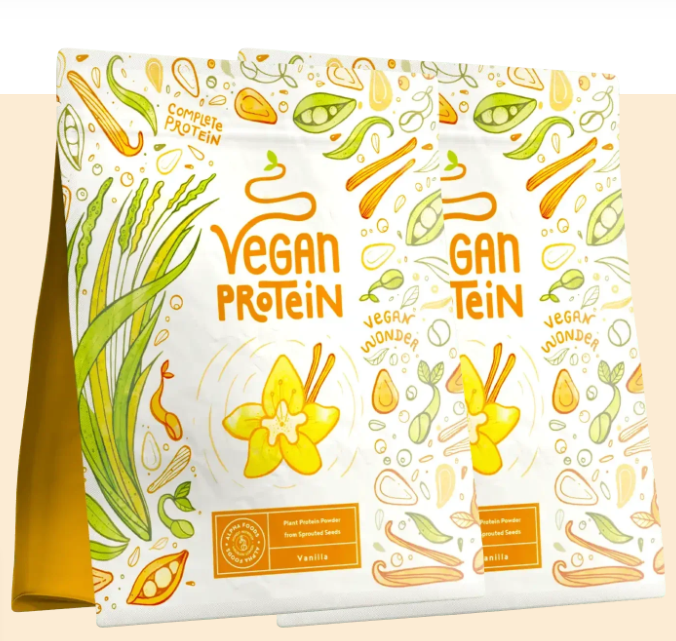 Веган Протеин (Ванилия) 40 дози - (2 x 600 г) - Feel You