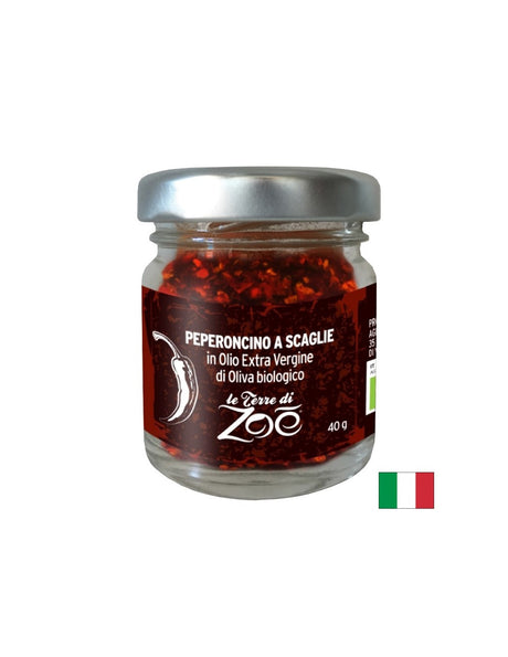 Люспи от лют червен пипер в зехтин (екстра върджин), БИО, 40 g - Feel You