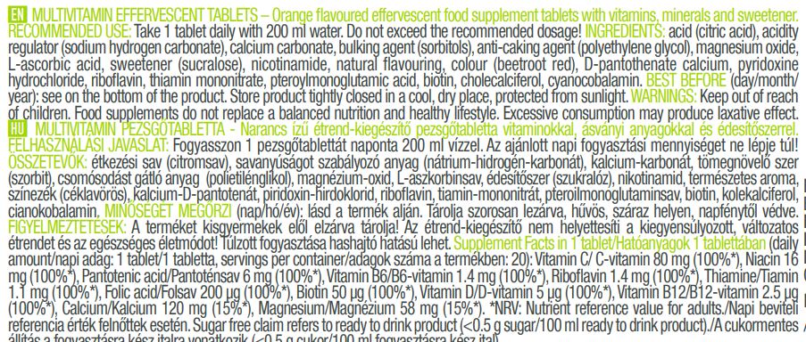 Multivitamin / 20 Effervescent Tabs - Feel You
