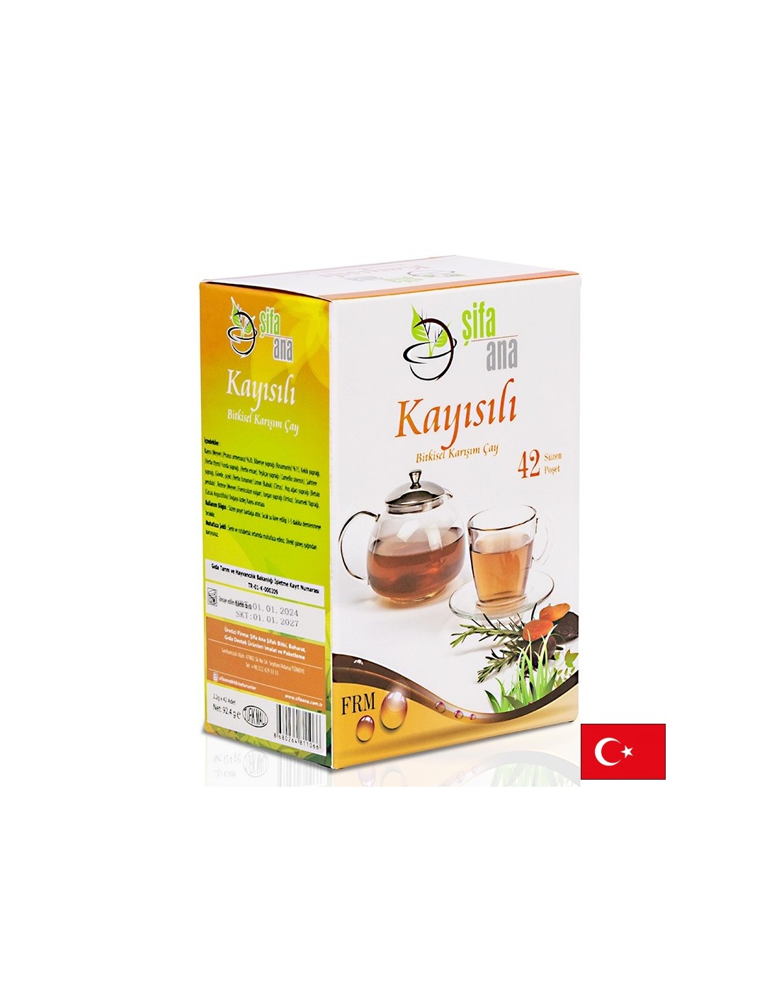 Билков чай с кайсия, 42 филтърни пакетчета - Feel You